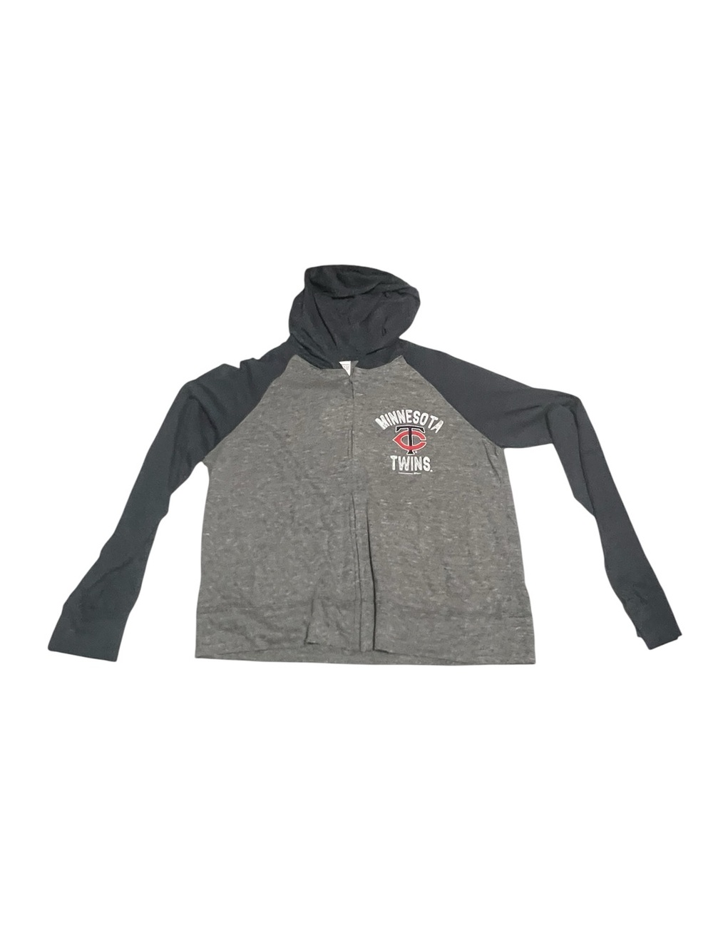 Genuine Merchandise Charcoal & Heather Gray Minnesota Twins Raglan Zip Hoodie
